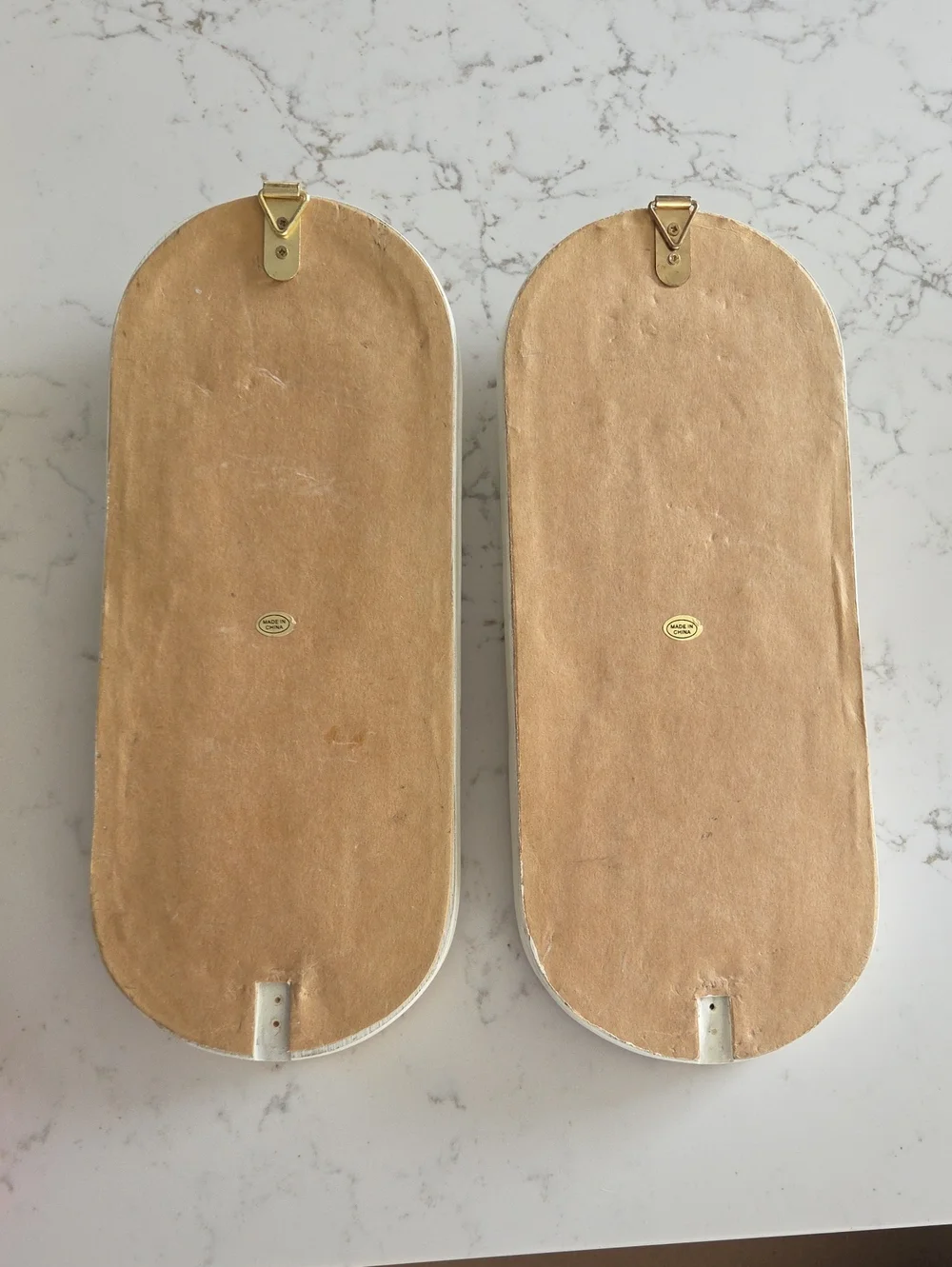Vintage Gold Cherub Mirror Wall Plaques Set of 2 Rococo Decor